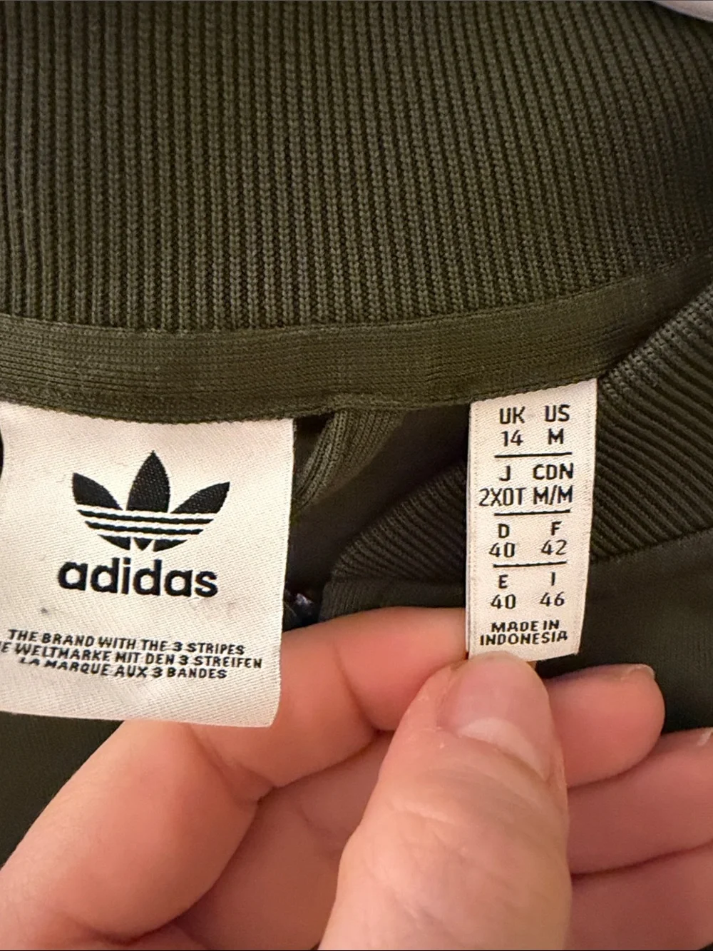 adidas Olive Track Jacket with White Stripes